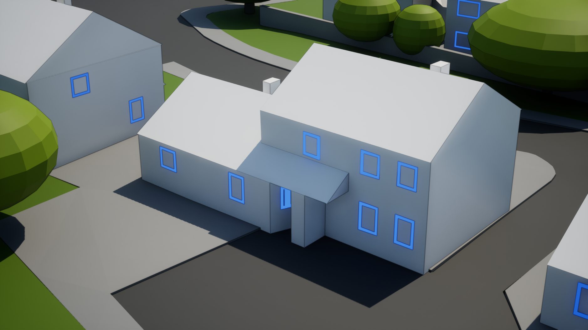 3D Model with Windows Example AccuCities CloseUp_Camera03