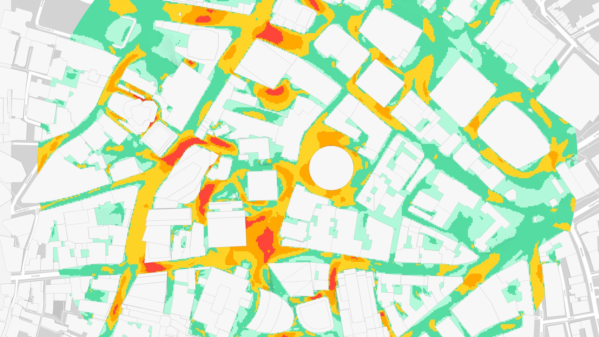 Free Dataset 3D model in Autodesk Forma Wind Comfort Results